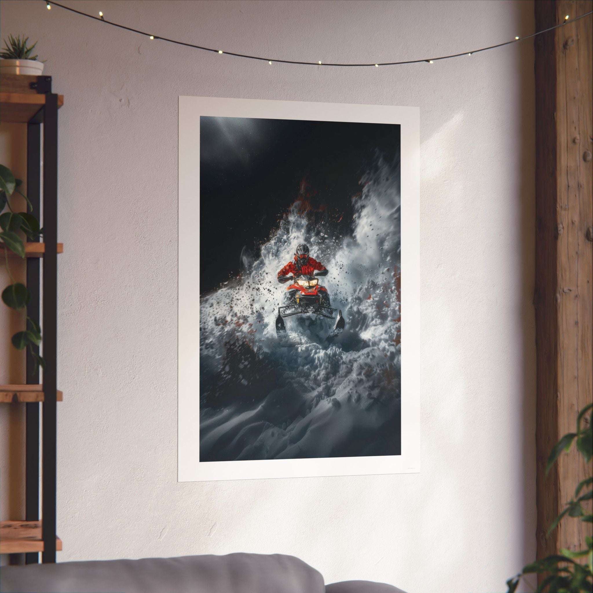 Avalanche Run - Snowmobile - Gallery Print Poster - DC0191